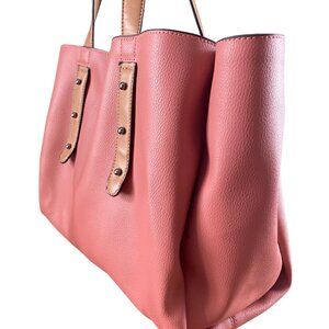 JOE’s Jeans Pink Tote Purse – Faux Leather Shoulder Bag – Everyday Carryall